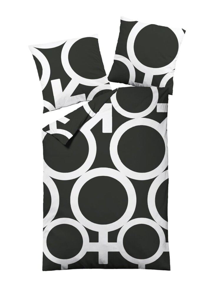 

Постельное белье JACK 3 tlg Feinbiber 240x220cm Symbole, черный