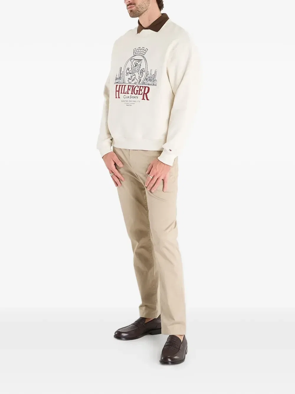 Толстовка с вышивкой Tommy Hilfiger, бежевый — фото 2