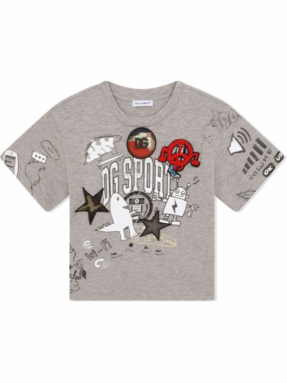 

Dolce & Gabbana футболка DG Sport с нашивками, серый