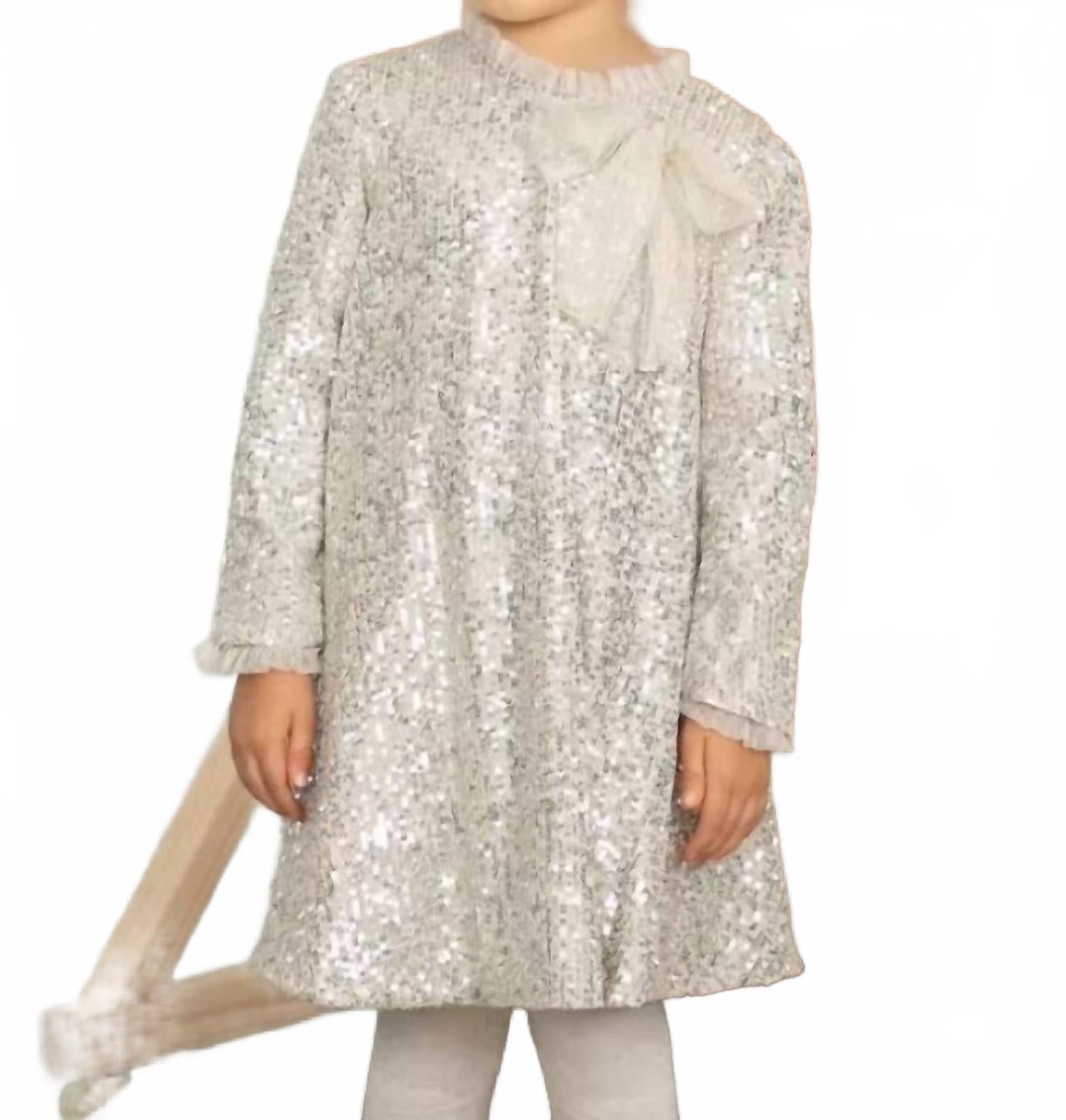 

Детское мини-платье с пайетками в серебристо-золотом цвете Abel & Lula, серебряный/золотой