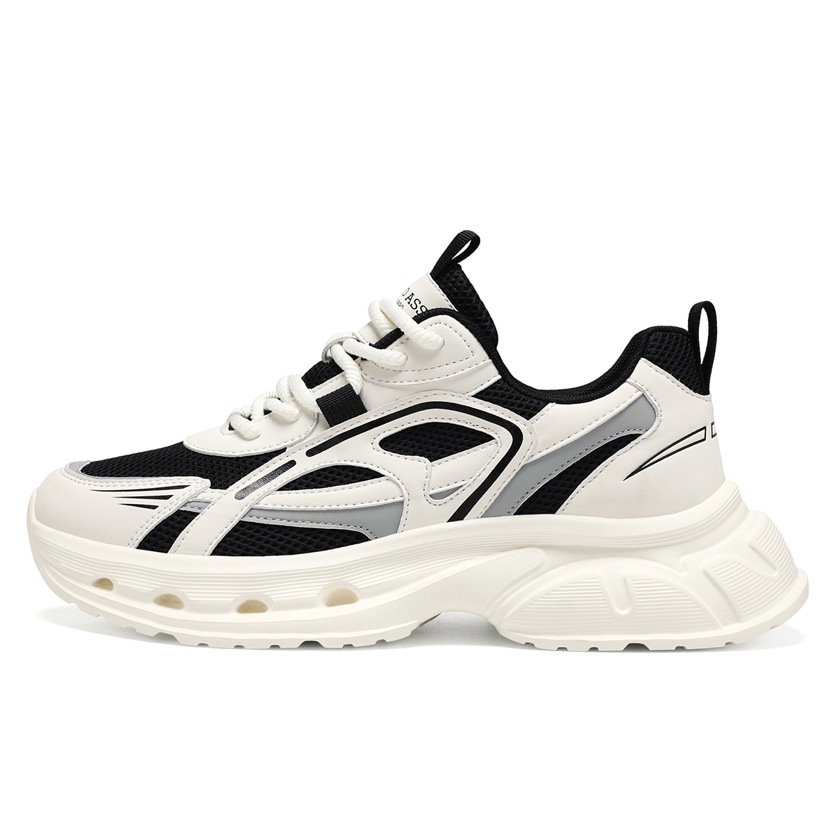 

U.S. POLO ASSN. Мужские массивные кроссовки бело-черные, цвет White Black