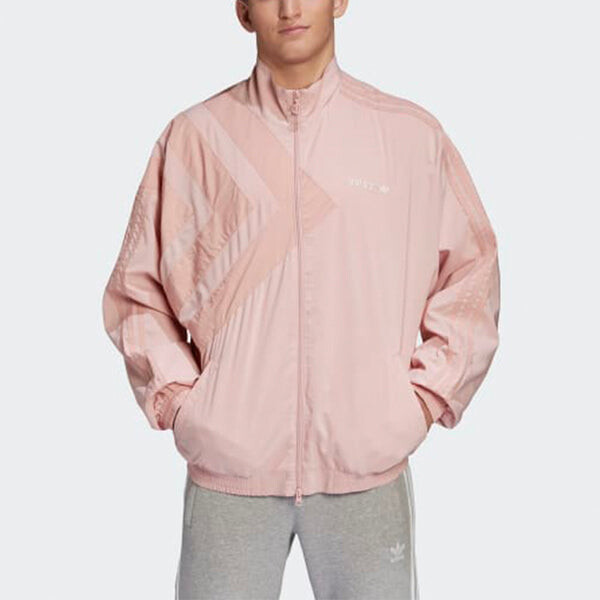 Куртка originals logo printing stand collar sports jacket pink Adidas, розовый — фото 3
