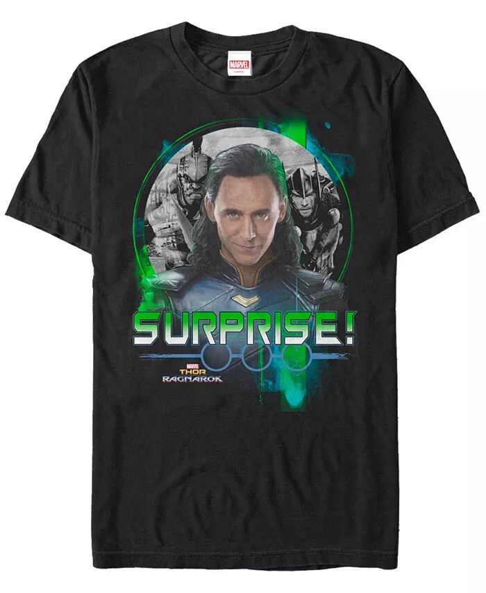 

Футболка с коротким рукавом Marvel Men's Ragnarok Loki Surprise Fifth Sun, черный