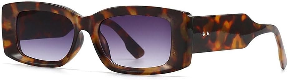 

Модные прямоугольные женские солнцезащитные очки в стиле ретро, ​​конфетные цвета, прозрачный градиент; мужские солнцезащитные очки с широкими дужками и заклепками SKFGNX, Leopard Grey