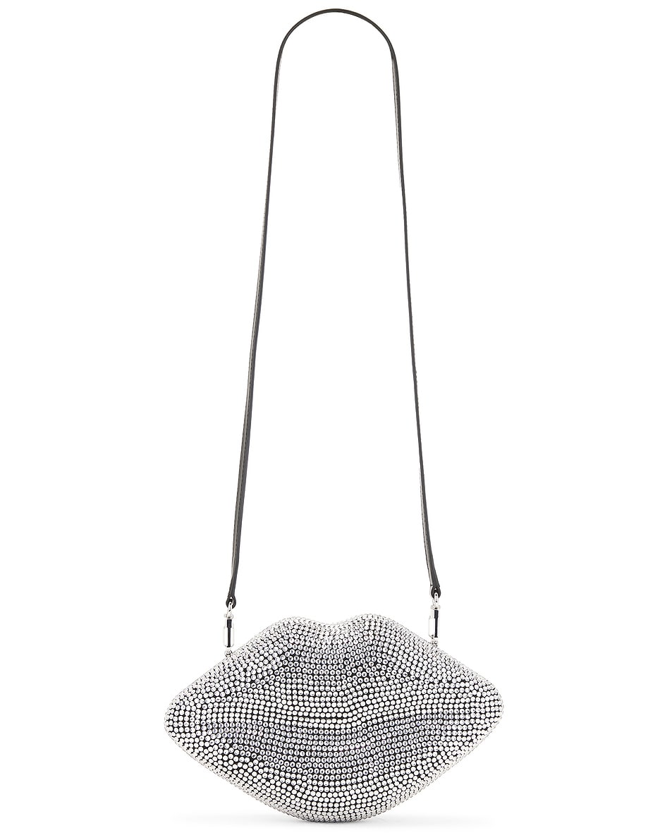 

Crystal Lip Клатч in Black & Clear Simonmiller, Silver
