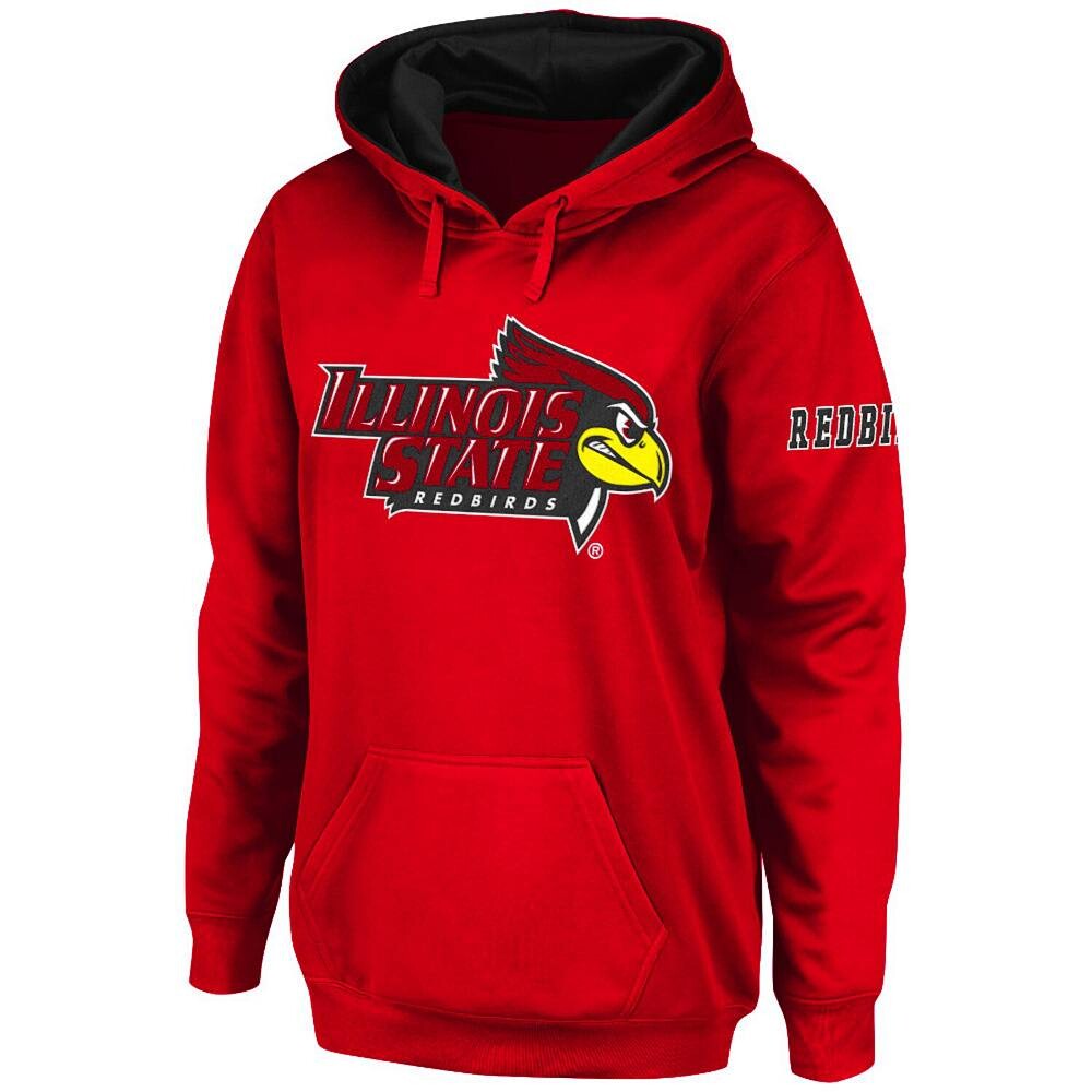 

Женский пуловер с капюшоном Stadium Athletic Red Illinois State Redbirds и большим логотипом, цвет Ils Red