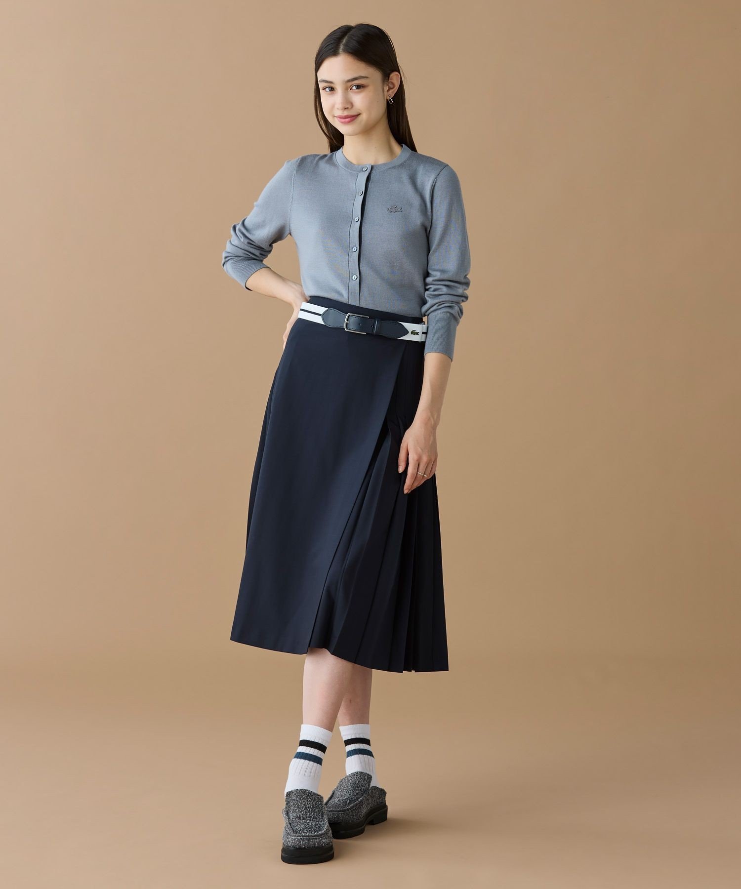 Кардиган вязаный LACOSTE Gray, шерстяной, можно стирать — фото 4