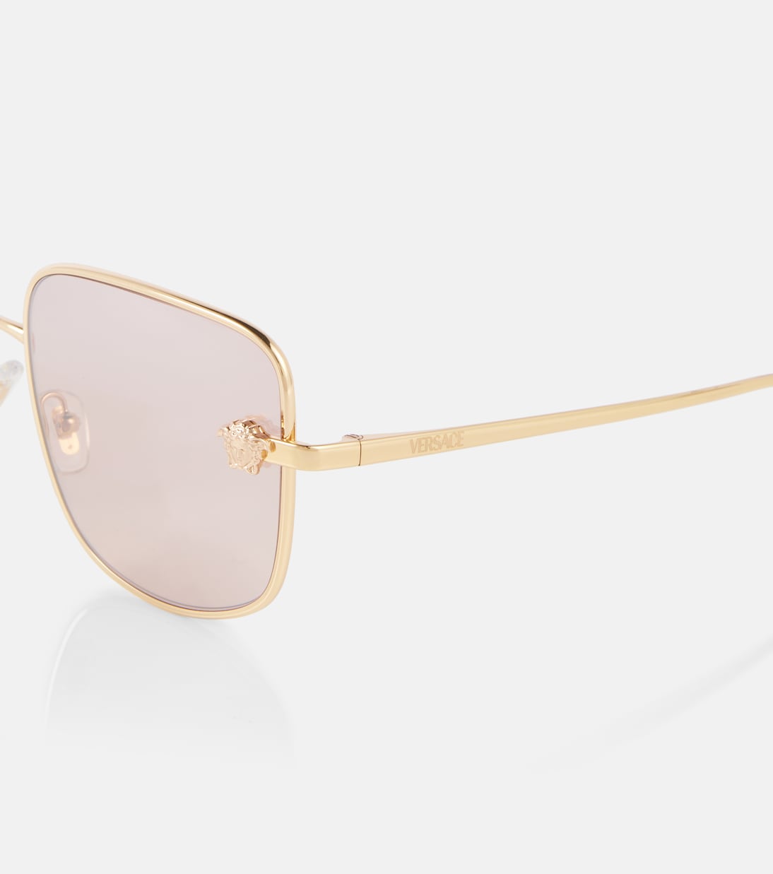Квадратные солнцезащитные очки Medusa Versace, Gold/Pink — фото 2