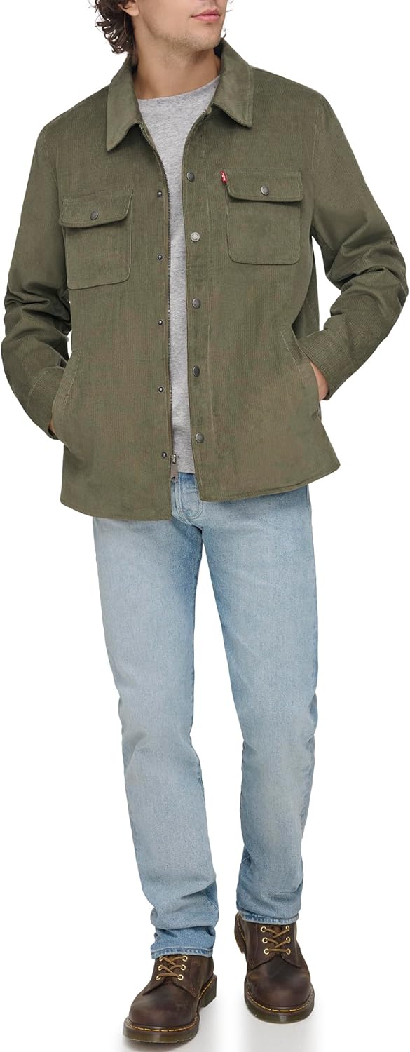 Мужская вельветовая куртка-рубашка Levi's, Green Leaf Unfilled