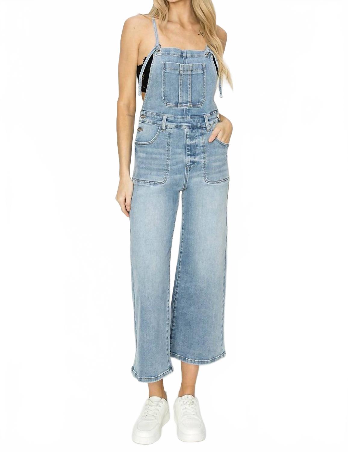 

Джинсы Crop Straight Overalls In Light Denim RISEN, Light Denim