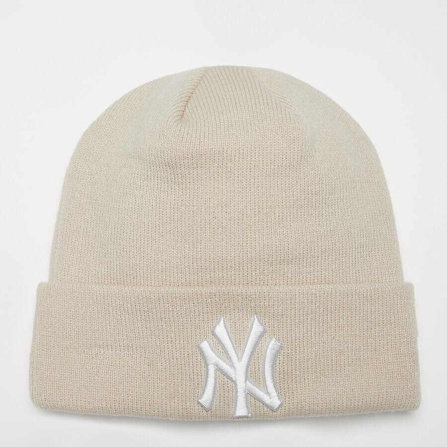 

Шапка Cuff Beanie Essential MLB New York Yankees New Era, цвет stn/whi