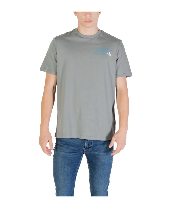 

Серая хлопковая футболка для мужчин Calvin Klein Jeans, серый