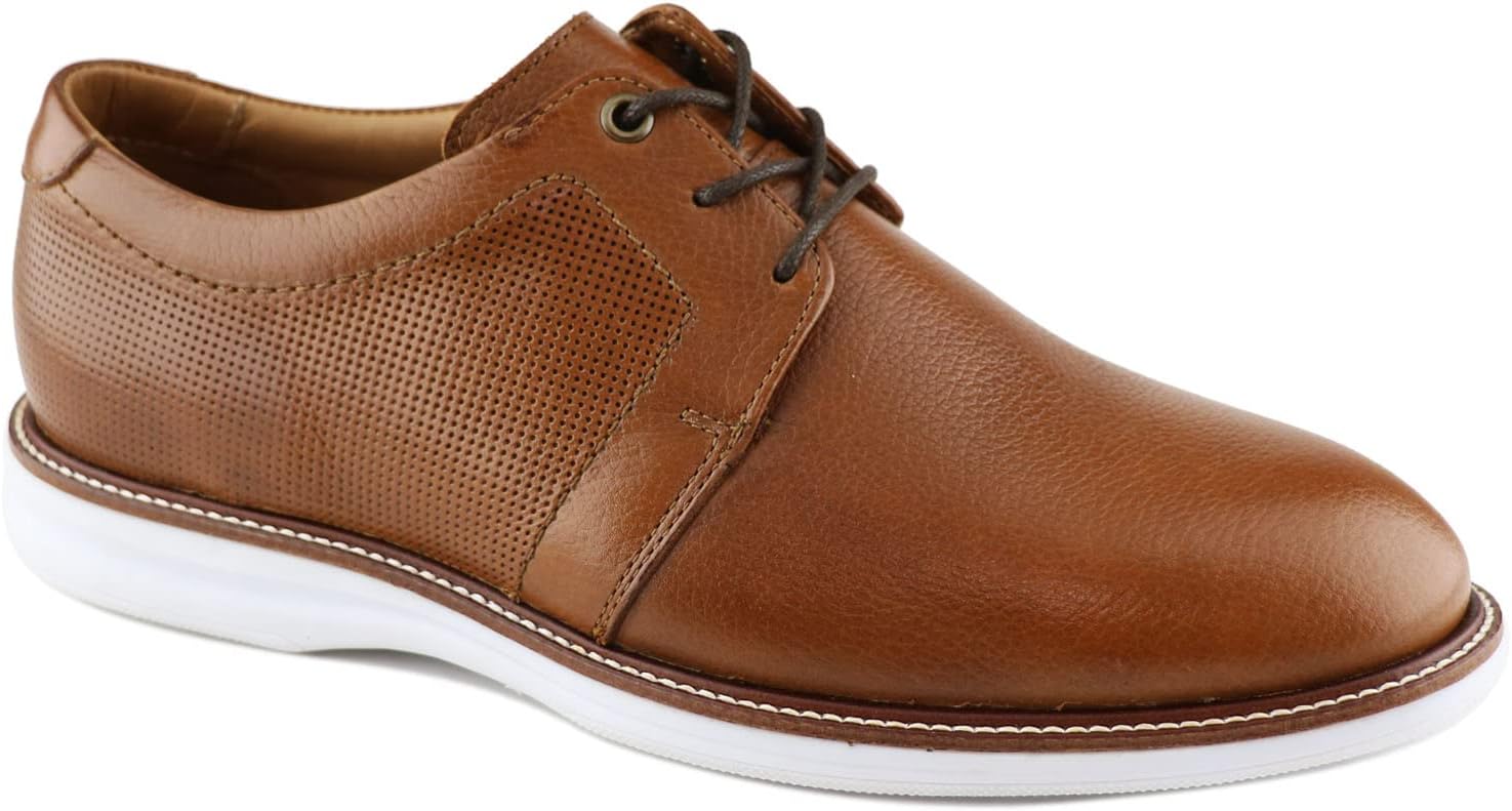 

Мужские повседневные туфли Marc Joseph New York из натуральной кожи, классические, перфорированные, современные, формальные оксфорды или дерби на шнуровке с гладким носком, Cognac Grainy