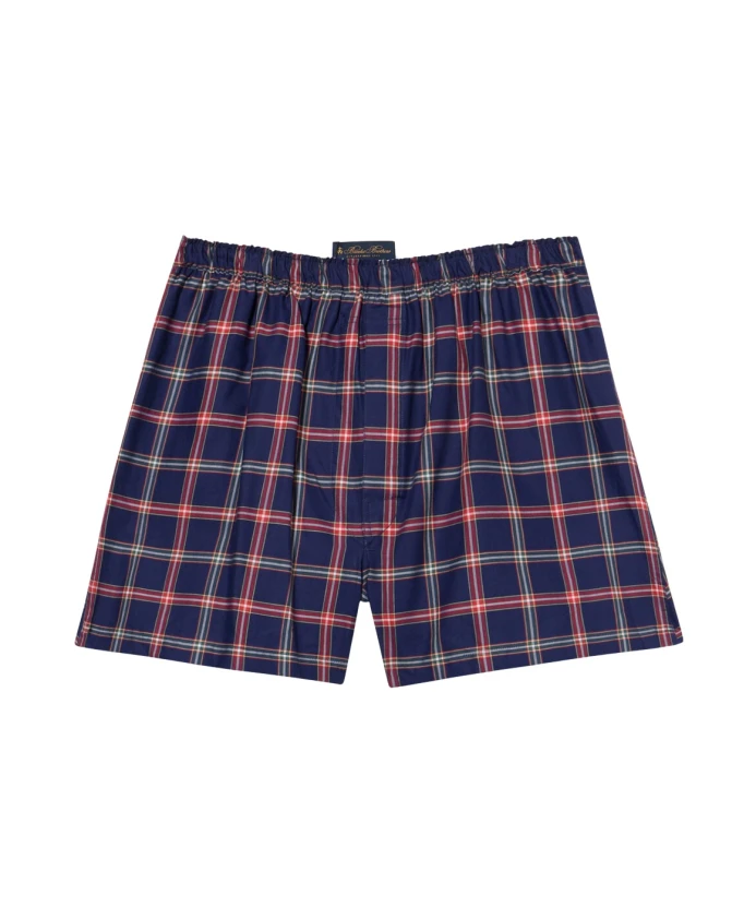 

Хлопковые боксерские шорты в клетку Brooks Brothers, синий