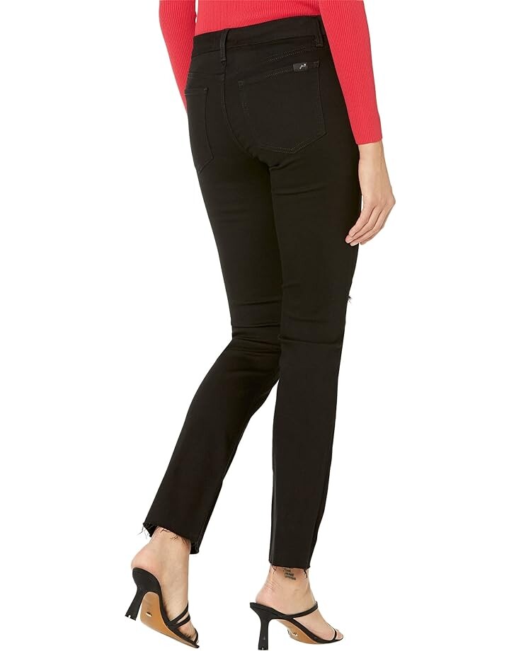 

Джинсы JEN7 Slim Straight with Knee Slit in Black, черный