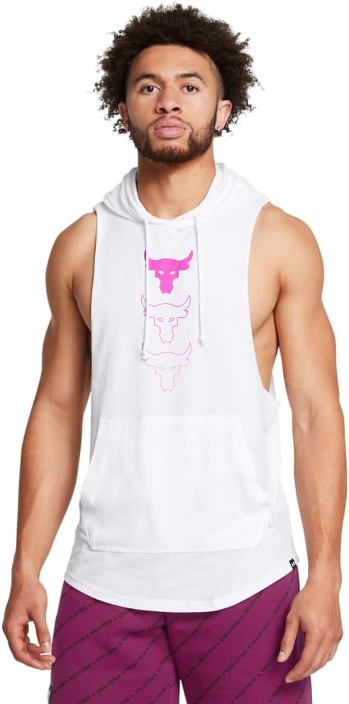 

Мужская толстовка без рукавов Under Armour Project Rock Payoff, (100) White/Vivid Magenta