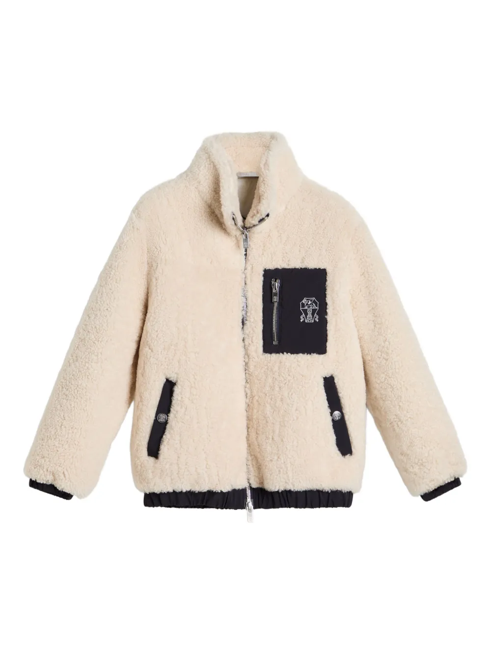 

Бомбер со вставками Brunello Cucinelli Kids, нейтральный