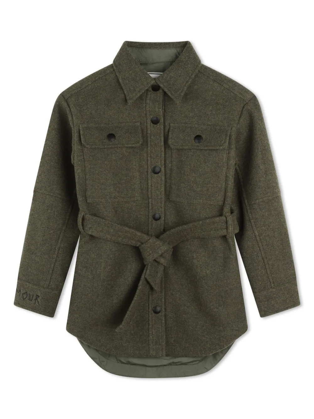 

Куртка-рубашка с вышитым логотипом Zadig & Voltaire Kids, зеленый