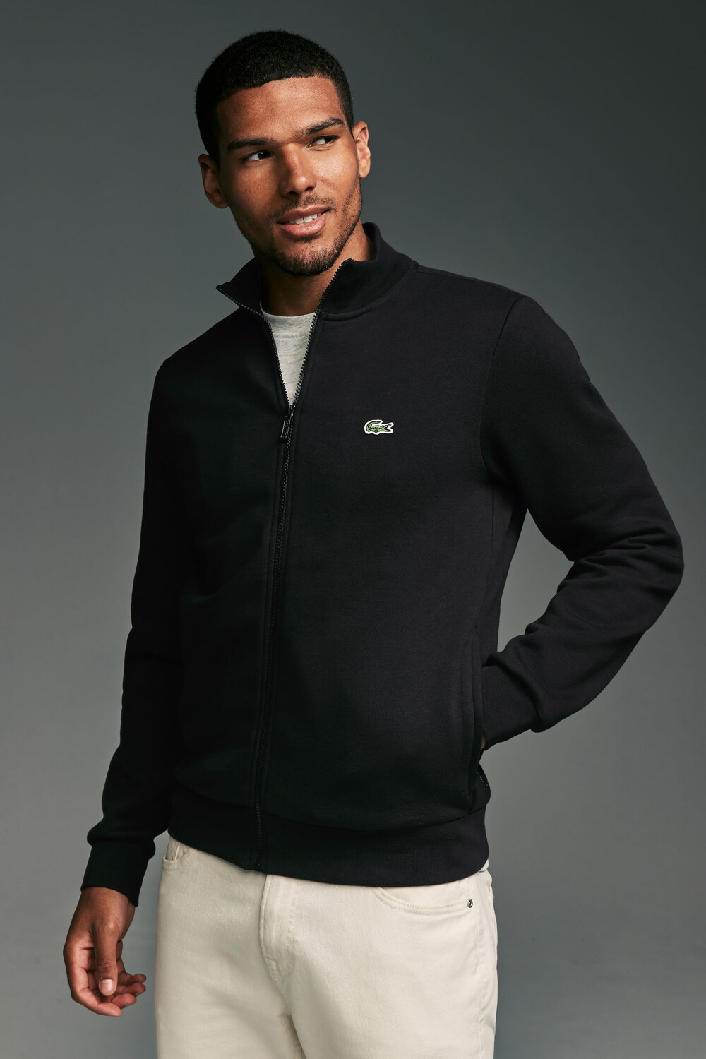 

Флисовая застежка молния по всей длине верх Lacoste, черный