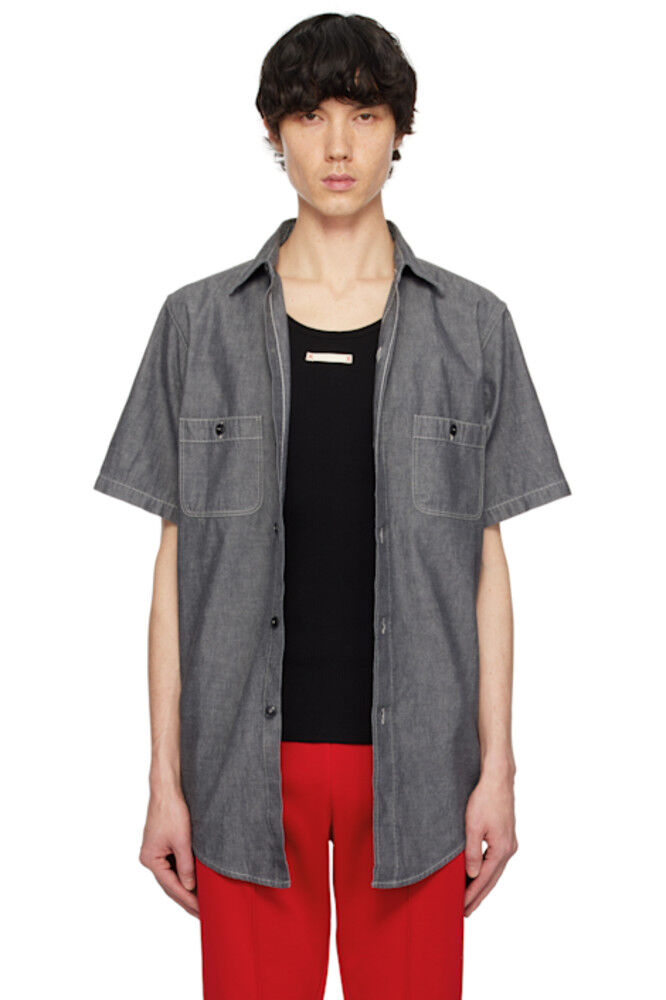 

Серая суконная рубашка Maison Margiela