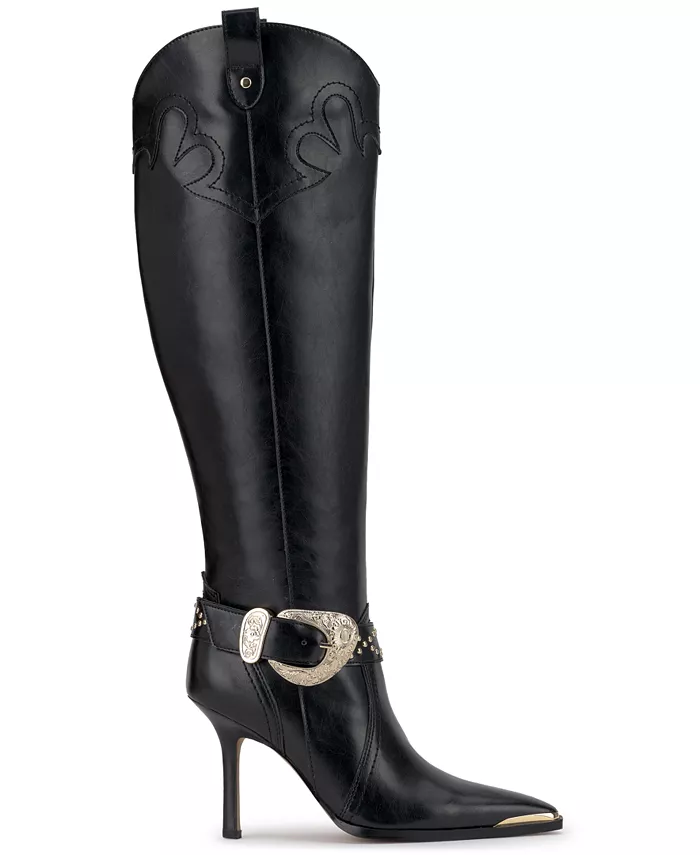 Женские ковбойские сапоги Kenzin Tall Western с пряжкой Jessica Simpson, черный — фото 2