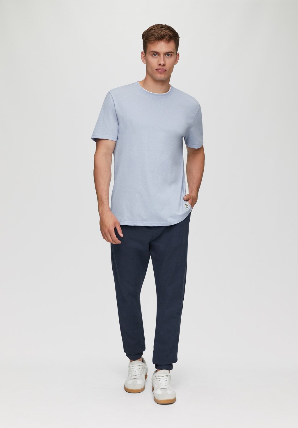

Базовая футболка MIT LAYERING DETAIL QS, цвет Mottled Light Blue