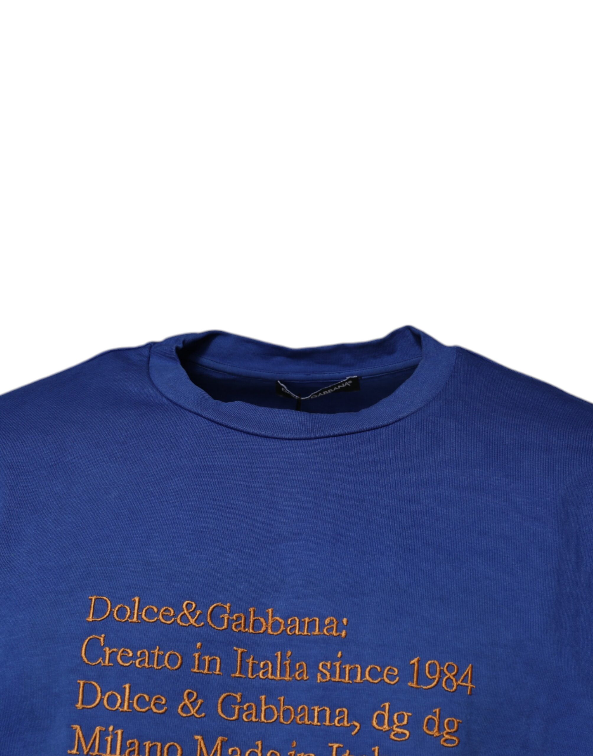 Футболка с круглым вырезом из хлопка с синим графическим принтом Dolce & Gabbana — фото 2