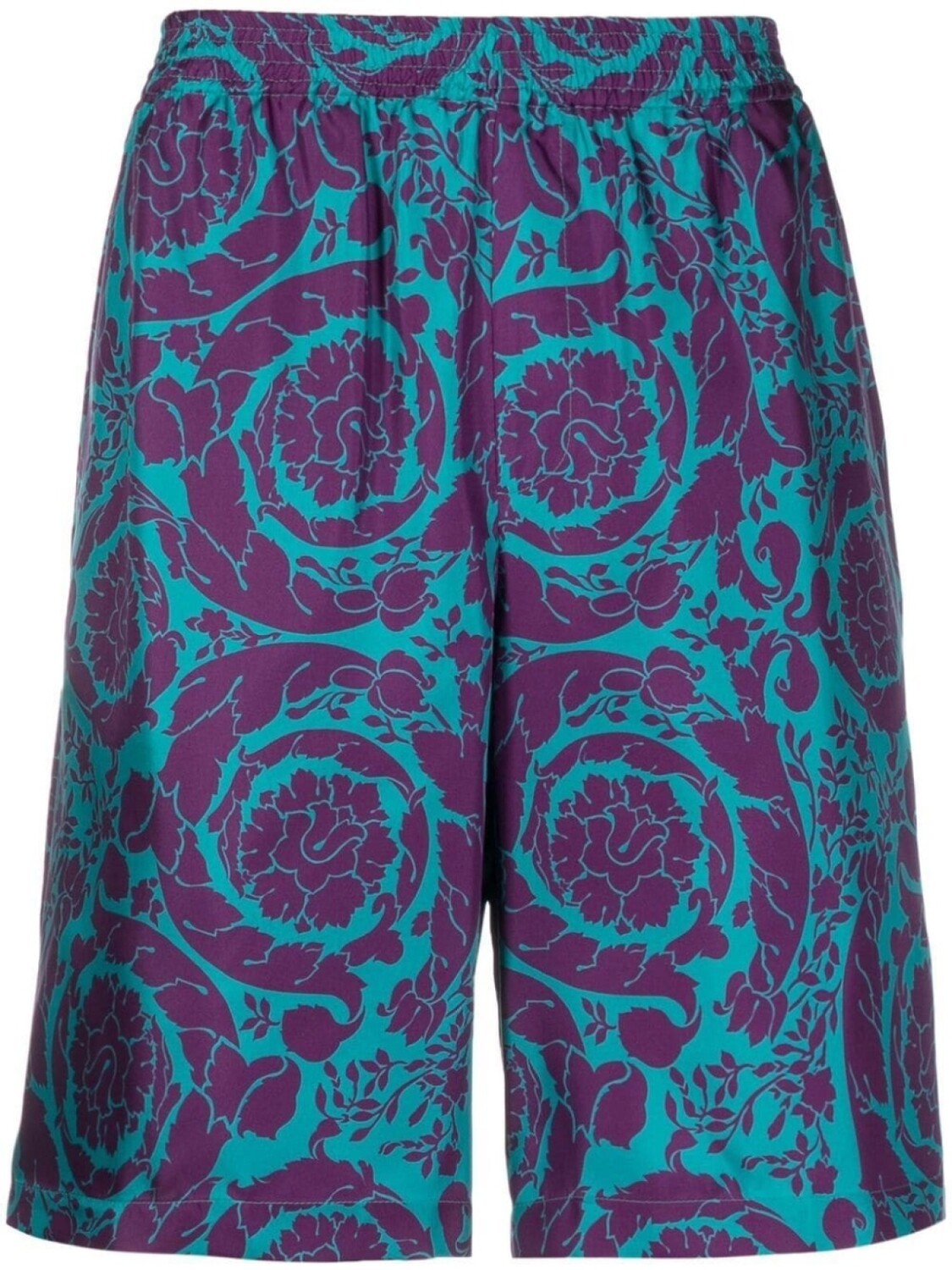 

Versace шорты с вышивкой Baroque, синий