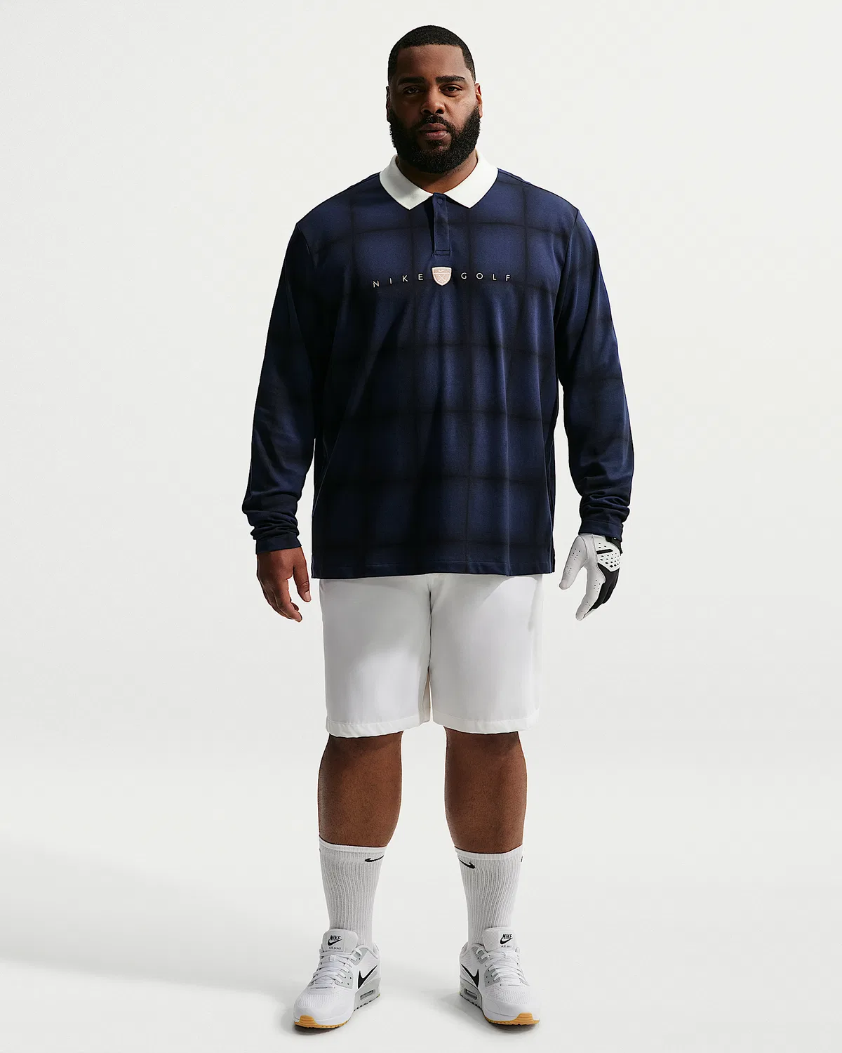 Мужское поло Nike Fairway Fresh Dri-FIT свободного кроя с длинным рукавом, Midnight Navy/Sail — фото 4