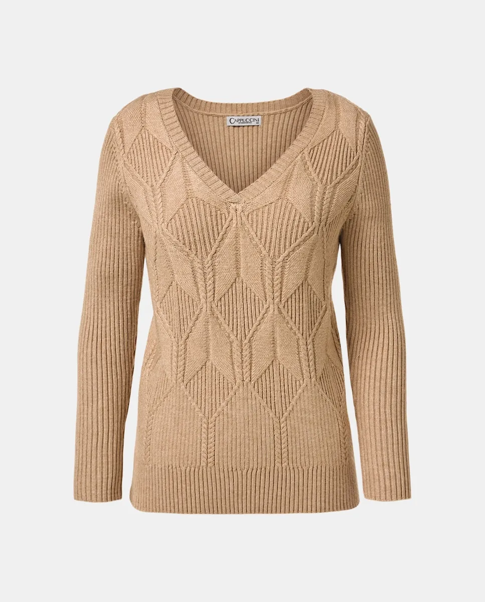 

Женский свитер с длинным рукавом однотонный Zermatt, бежевый