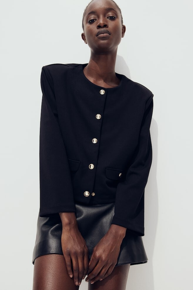 

Кардиган с подплечниками H&M, черный