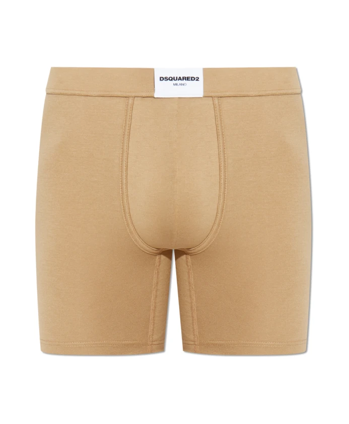 

Боксерские шорты с нашивкой с логотипом. Dsquared2, бежевый