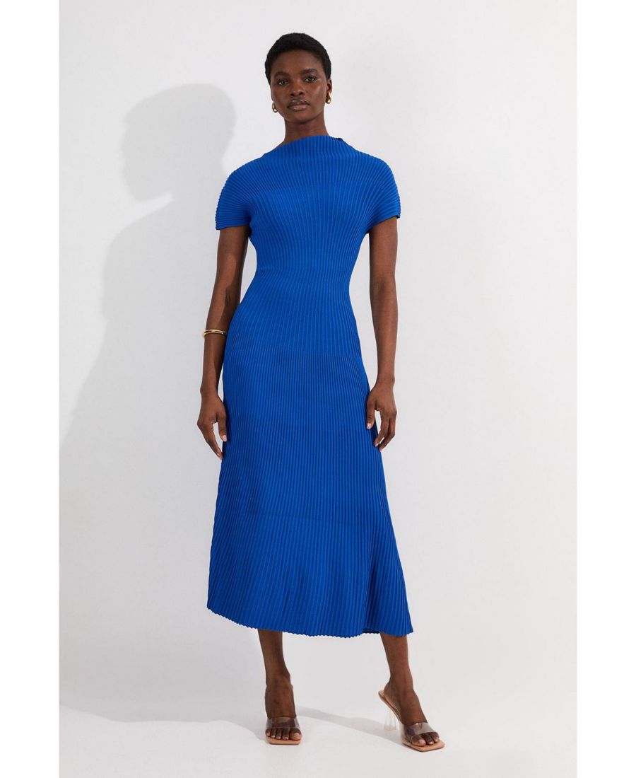 

Женское вязаное платье миди с декоративной строчкой Karen Millen, Cobalt