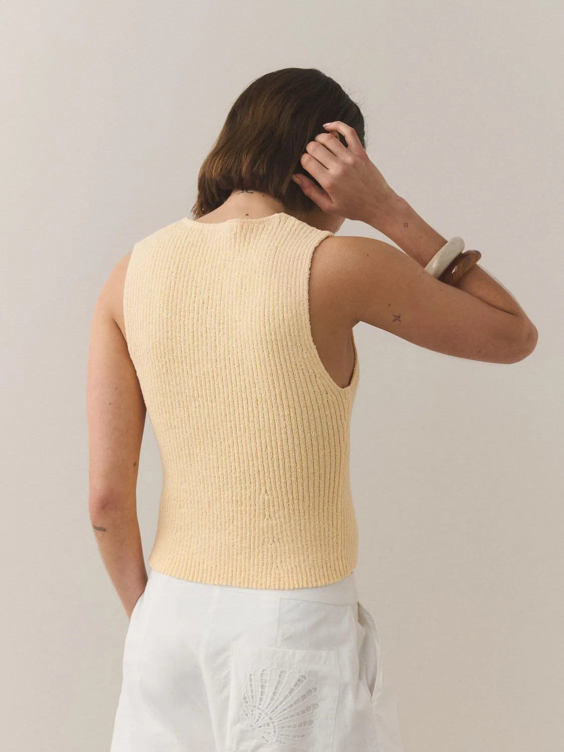 Вязаный топ Next, Pastel Yellow — фото 3