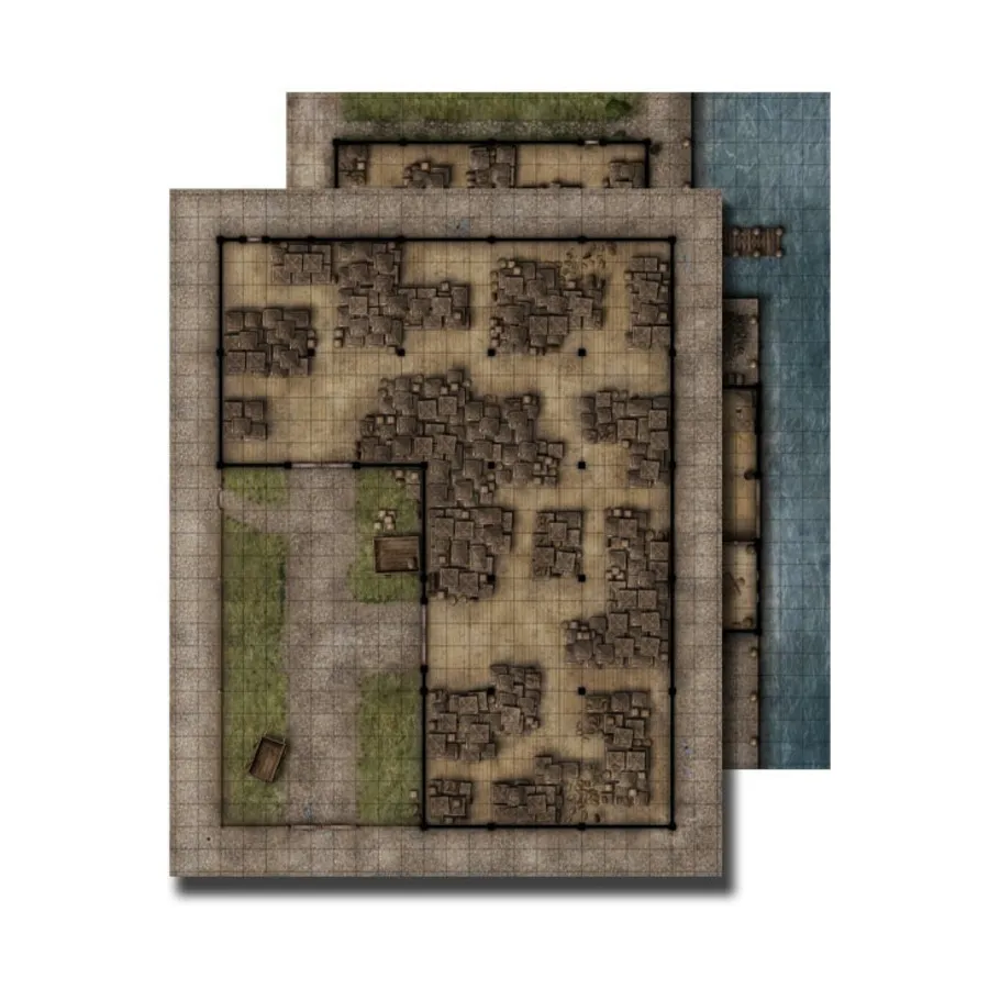 

Флип-мат - Склад, GameMastery - Flip-Mats - Building, City & Village Locales