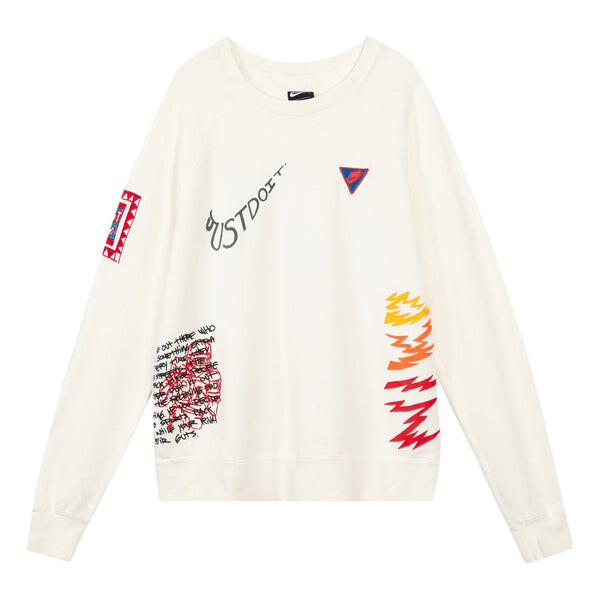 

Толстовка Nike Sportswear NSW Reflective Graffiti Printing Round Neck Pullover White, белый