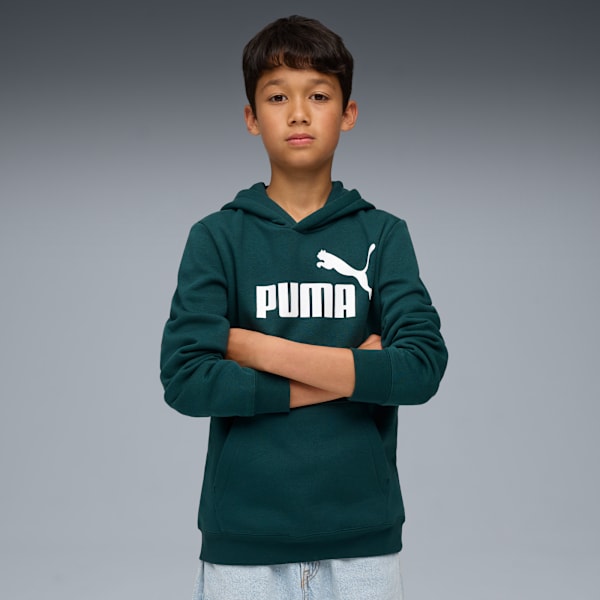 

Толстовка с капюшоном из флиса для больших детей Puma Essentials, зеленый