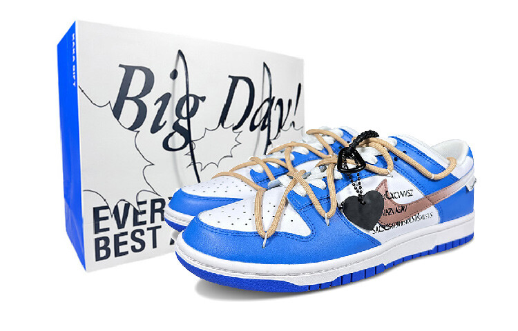 

Кроссовки Nike Dunk Skateboarding Shoes Men Low-top Black, цвет Dodger Blue