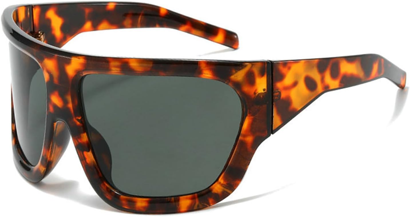 

Солнцезащитные очки Willochra Y2K Wave Mask для женщин и мужчин, большие, серебристые, с зеркальными линзами, футуристический дизайн, стильные дизайнерские очки, Leopard Gary