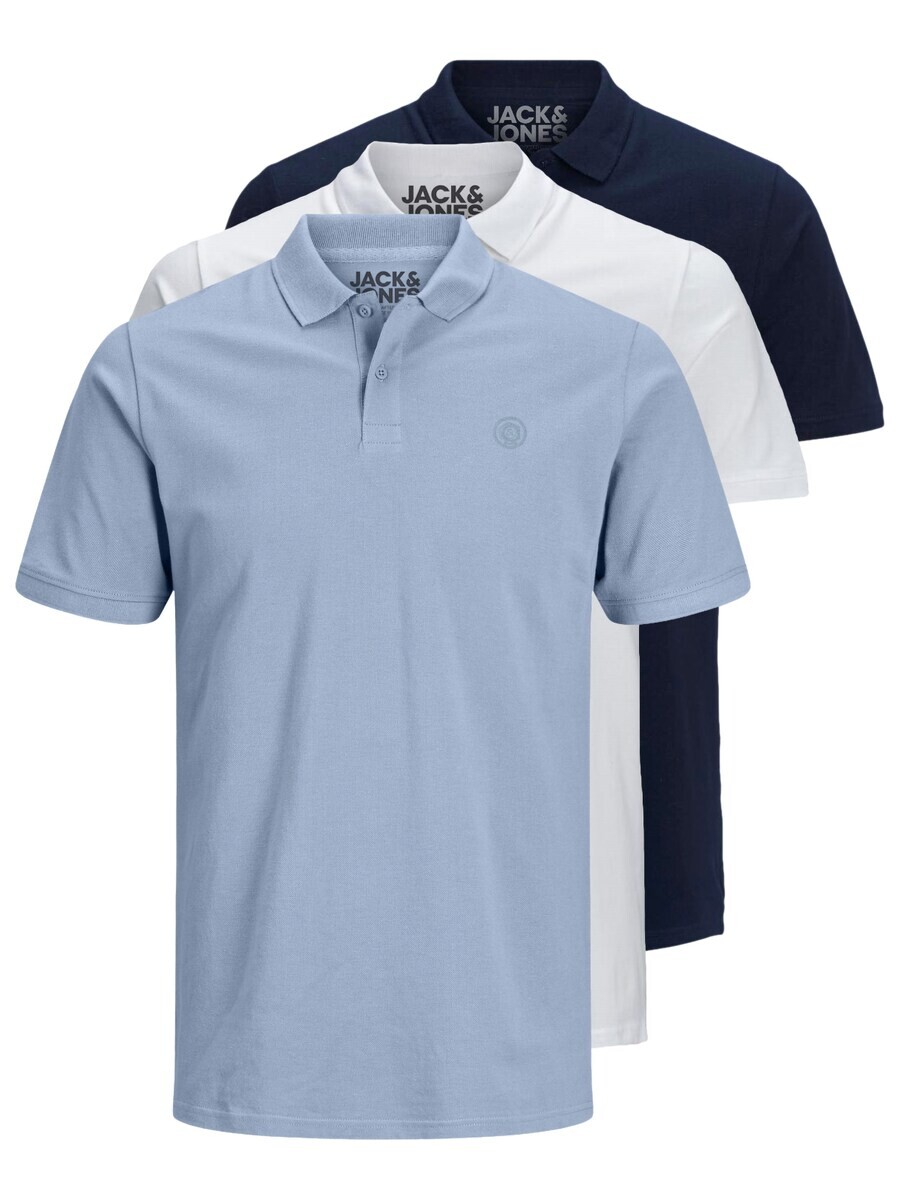 

Футболка JACK & JONES JJBasic, цвет Navy/Light blue/White