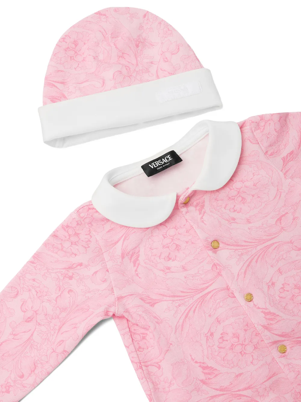 Комбинезон для новорожденного с принтом Versace Kids, розовый — фото 3