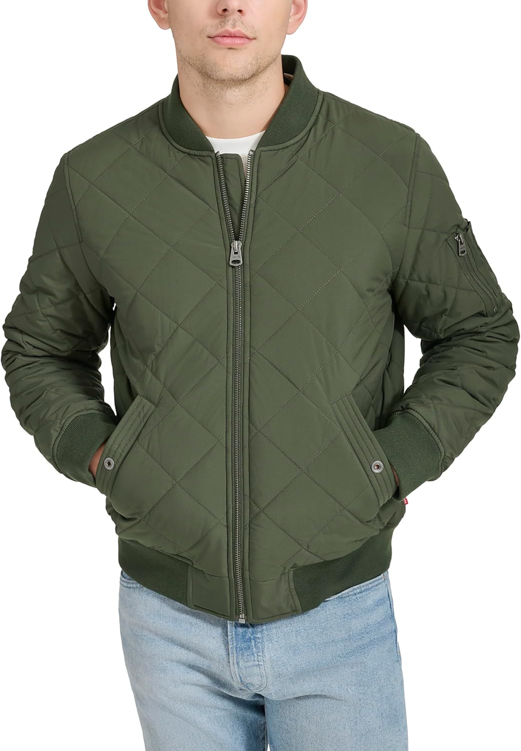 Мужская стеганая куртка-бомбер Levi's Diamond, Olive