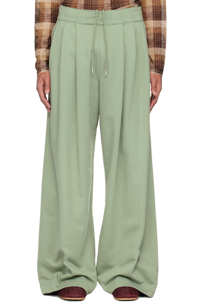 

Dries Van Noten Зеленые плиссированные спортивные штаны