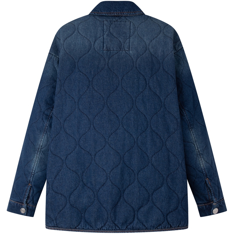 Tommy Hilfiger Пуховик унисекс джинсовый синий, Denim Blue 1BK — фото 4