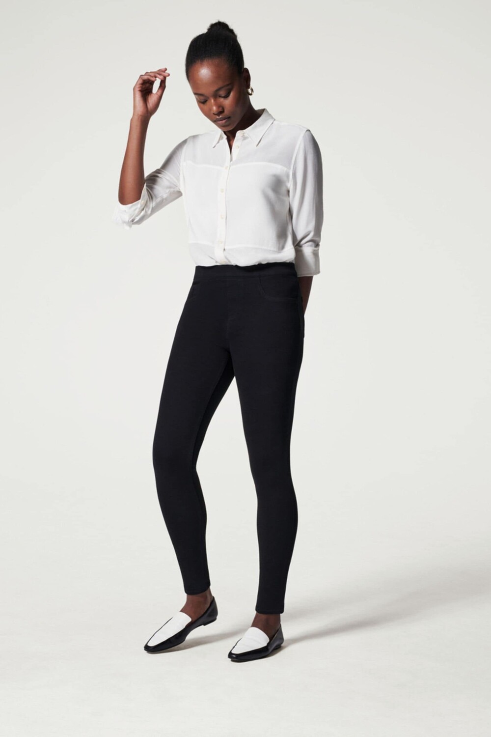 

Облегающие моделирующие джеггинсы Medium Control Jean Ish Spanx, черный