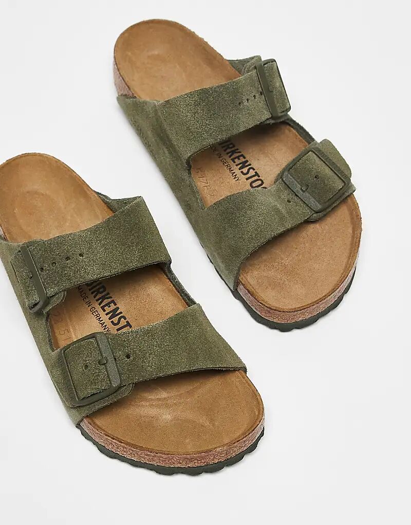 Замшевые сандалии Birkenstocks Unisex Arizona цвета тимьяново-зеленый — фото 2