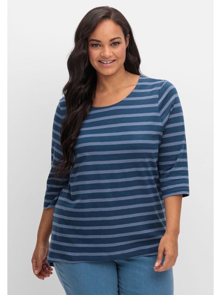 

Футболка sheego Ringelshirt, цвет blau gestreift