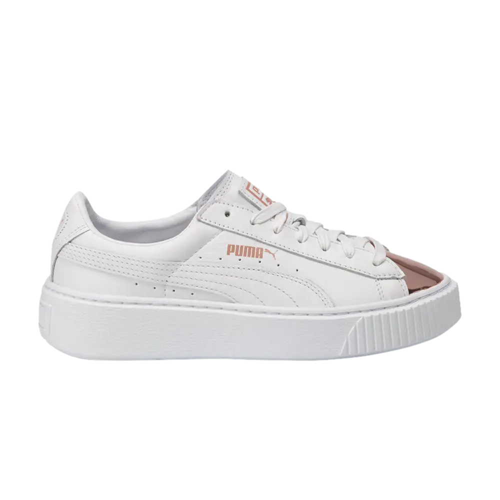 Кроссовки Wmns Basket Platform Metallic Puma, белый