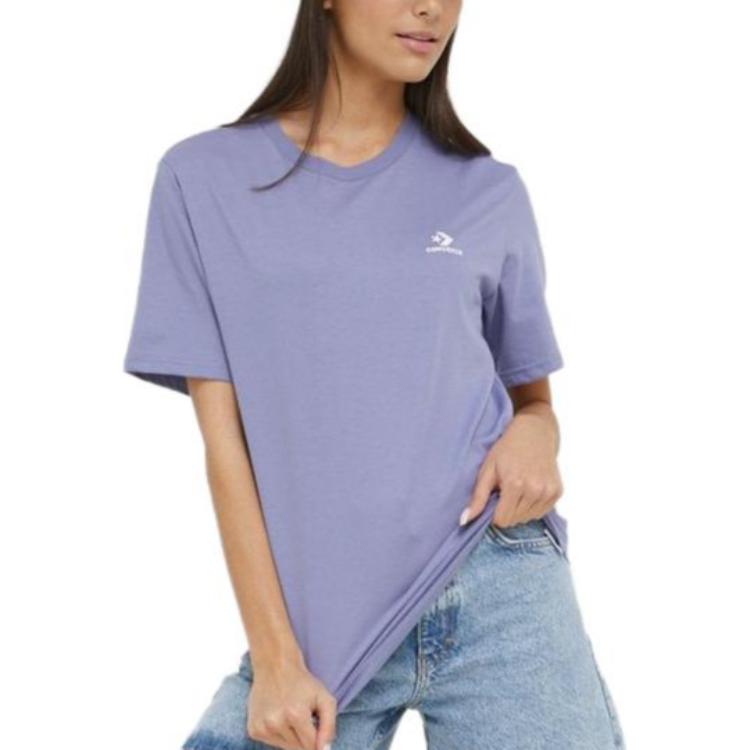 

Футболка Standard Fit с вышитой звездой и шевроном Converse, светло-фиолетовый