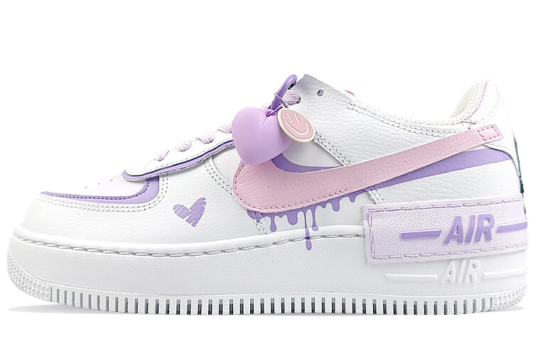 Кроссовки Nike Air Force 1 Skateboarding Shoes Women's Low-top Pink/Purple, белый